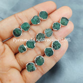 Tiny Emerald Studs, Dainty Jewelry, Silver Electroplated, Birthstone Earrings, Minimalist Jewelry, Bohemian Earrings, Sold By Pair